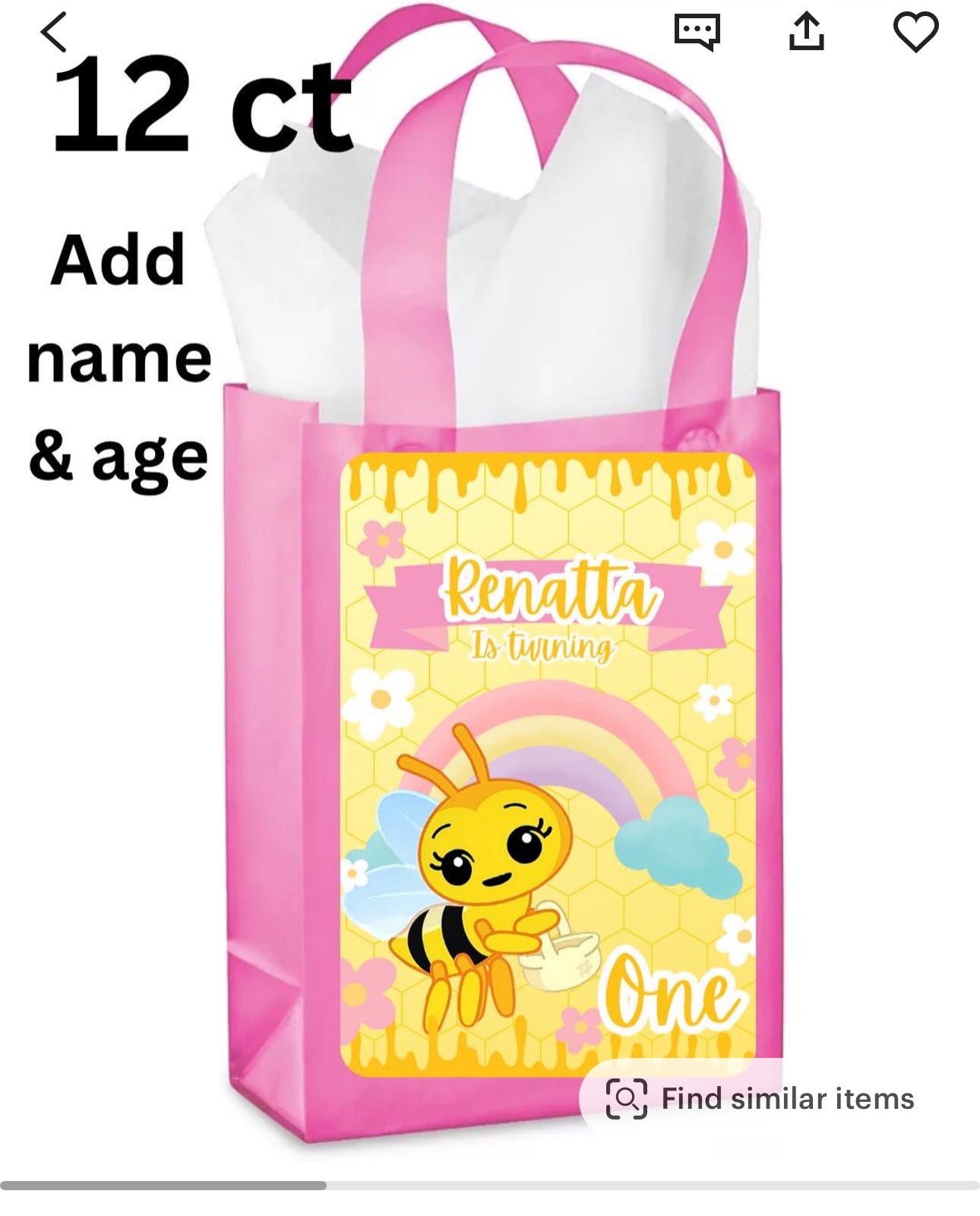 Custom goodie bags Abejita chiquitita