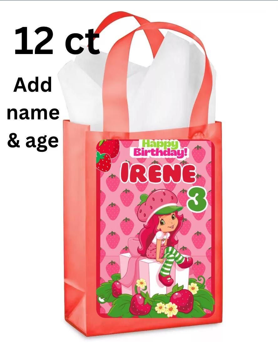 12 ct Custom goodie bags Rosita fresita/ Strawberry shortcake